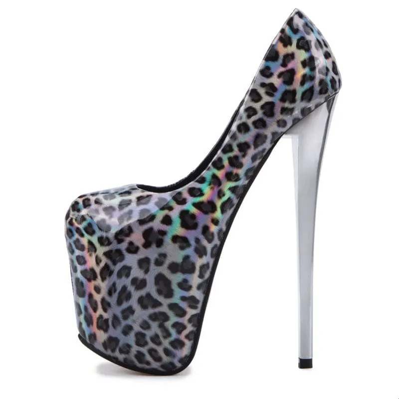 Stiletto Heel Leopard Print Drag Heels in Various Colors