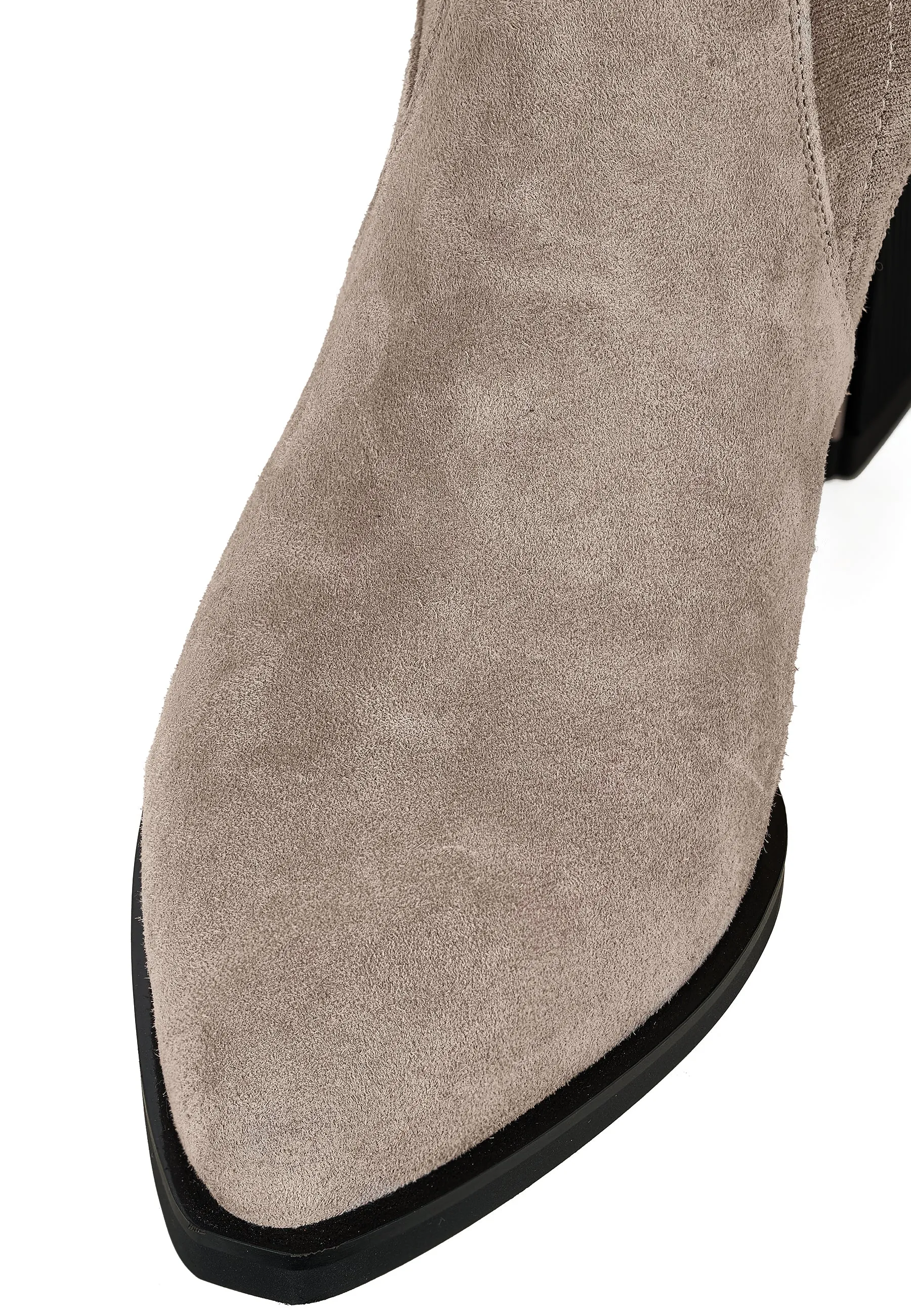 Suede Chic Over-the-Knee Boots - Beige