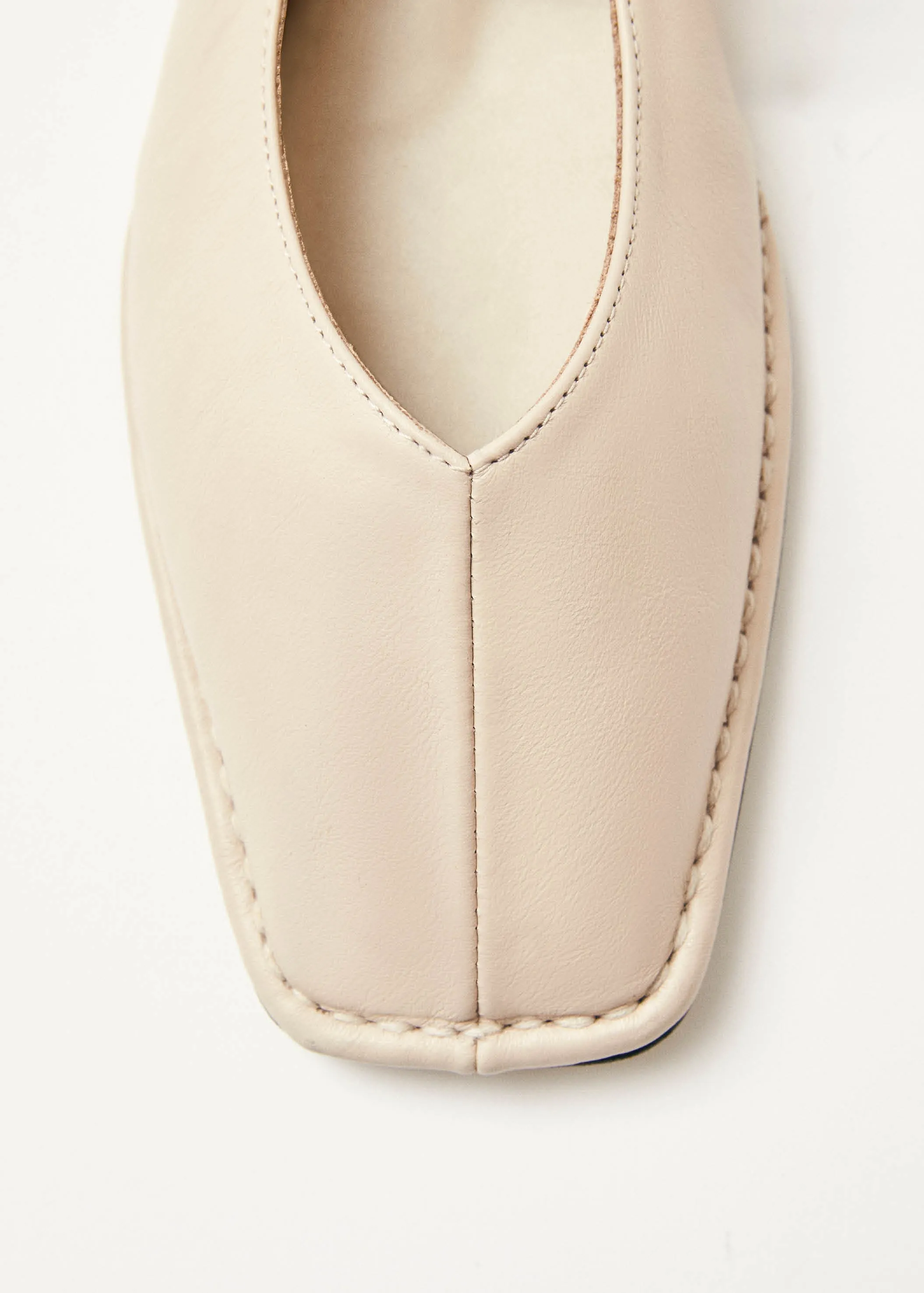 Sway Cream Leather Ballet Flats