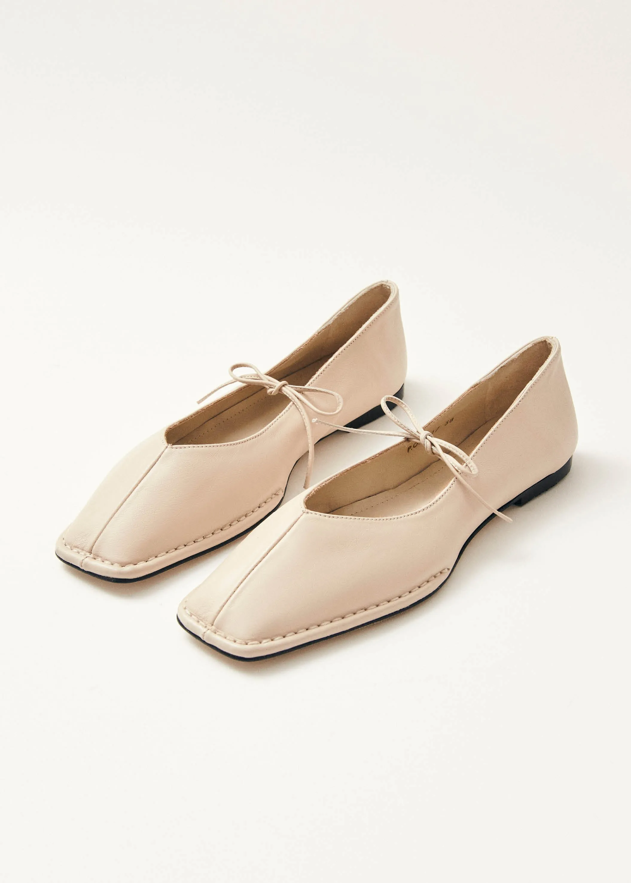 Sway Cream Leather Ballet Flats