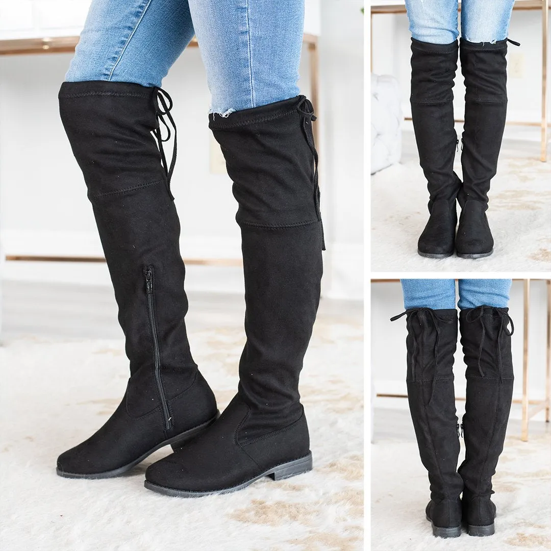 Take Me With You Over The Knee Black Boots