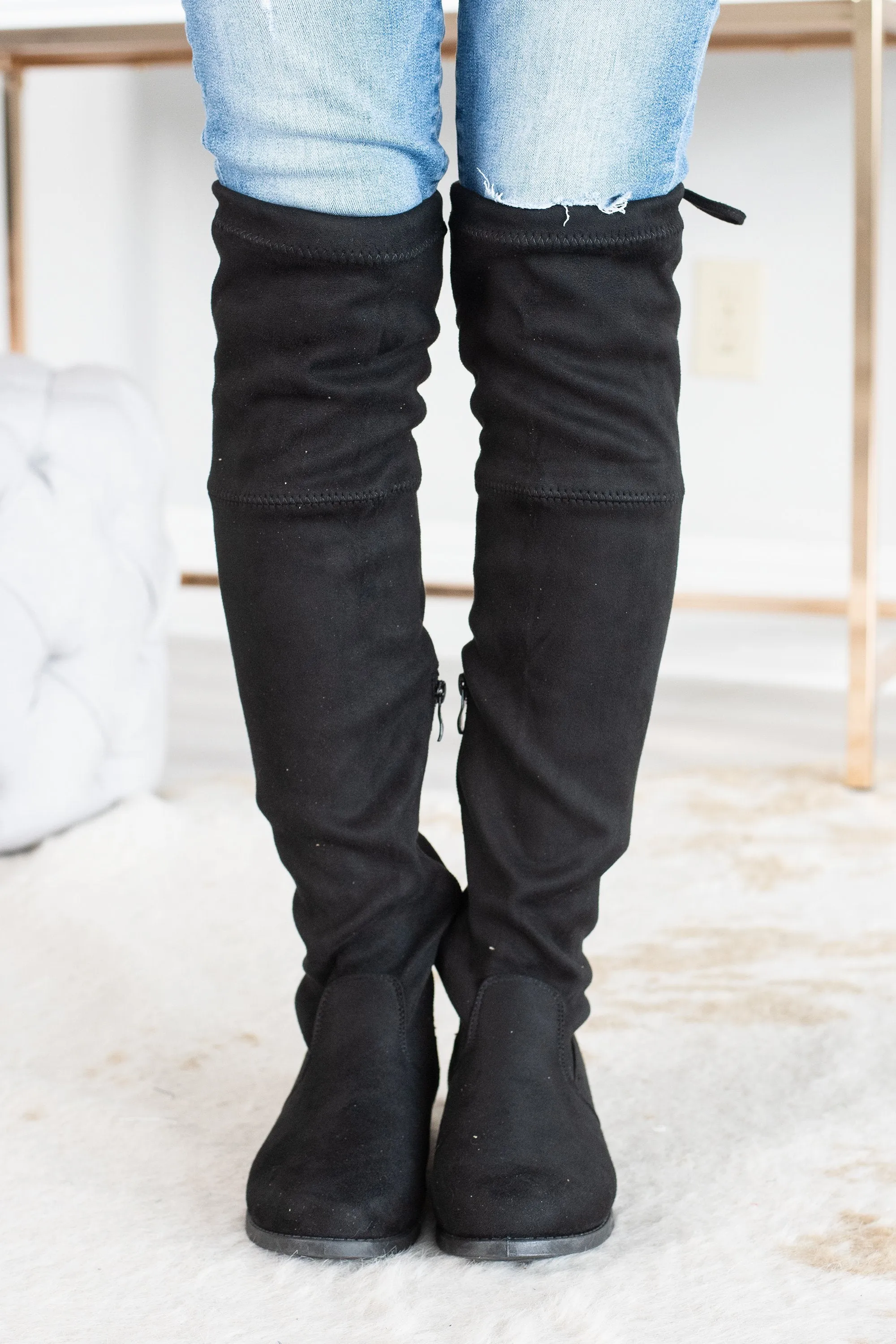 Take Me With You Over The Knee Black Boots