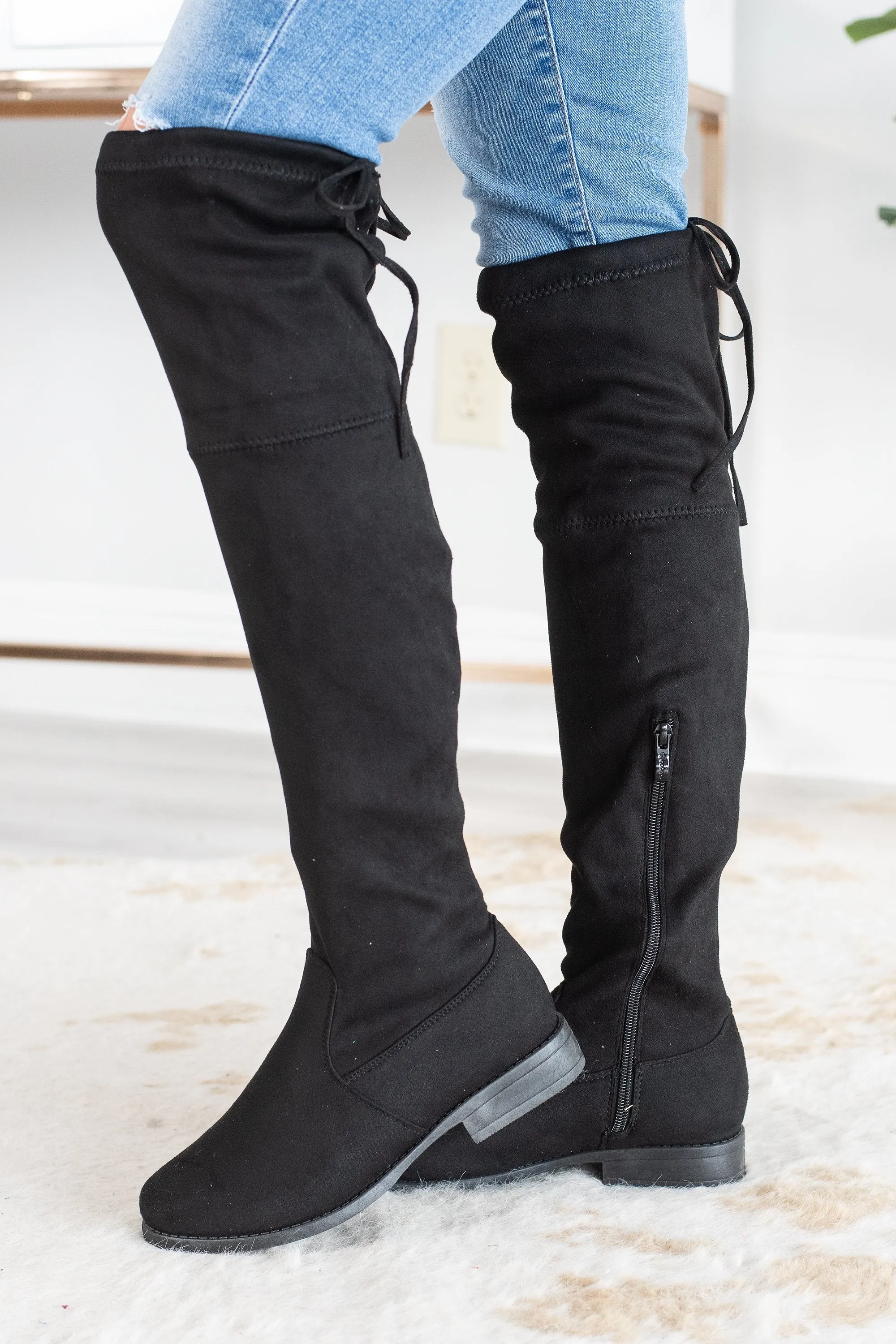 Take Me With You Over The Knee Black Boots