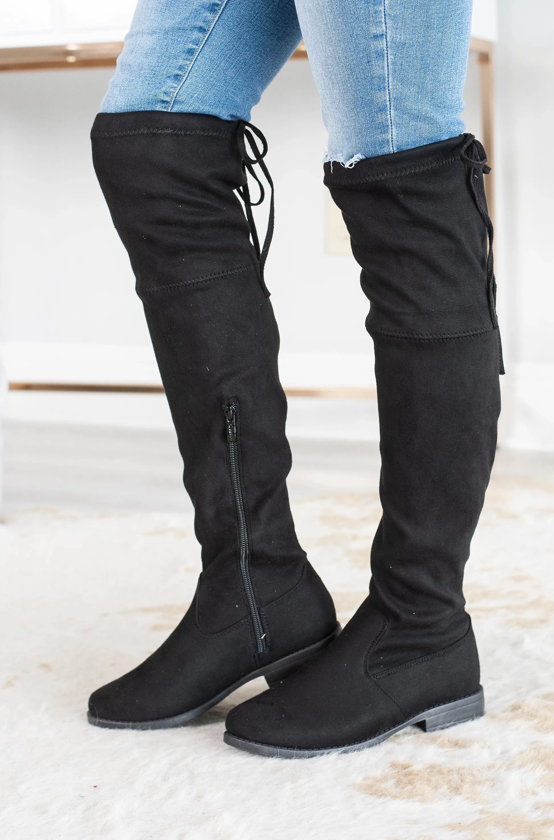 Take Me With You Over The Knee Black Boots