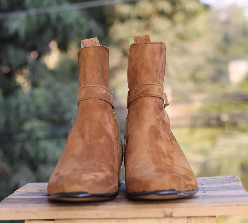 Tan Jodhpurs Suede Ankle Boots