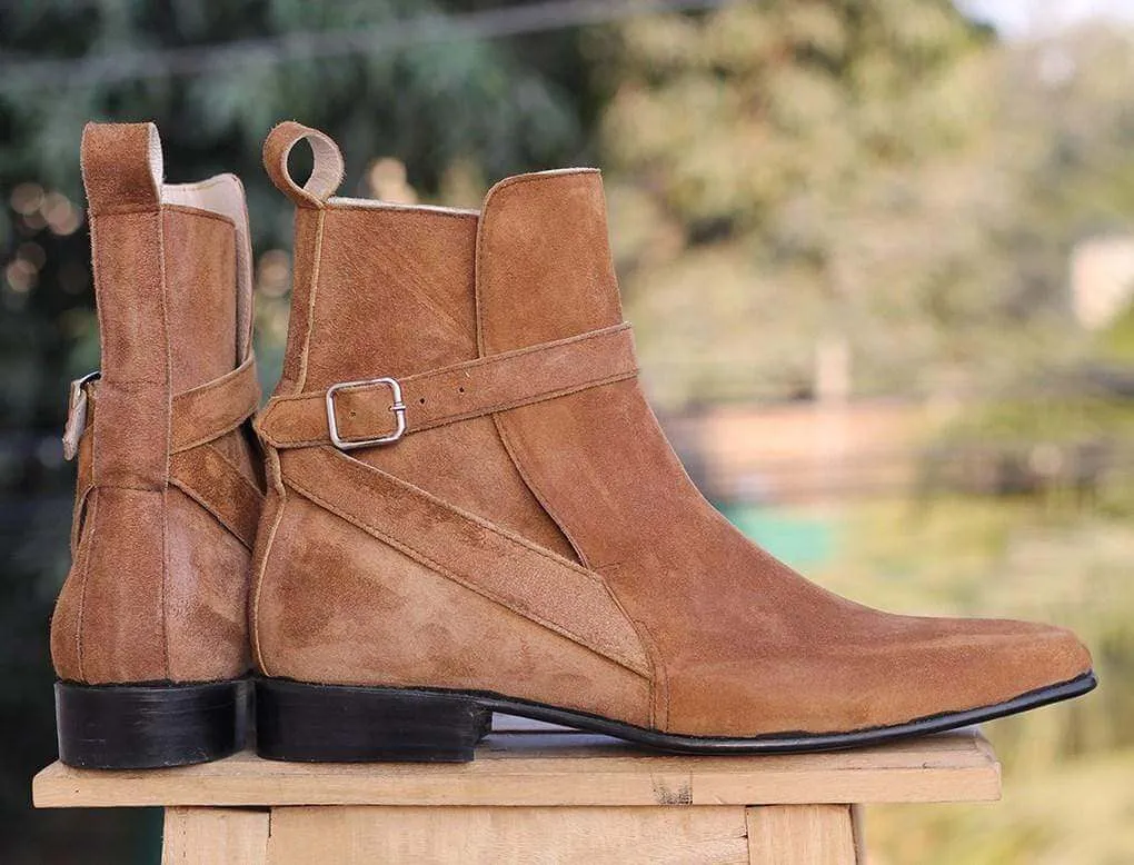 Tan Jodhpurs Suede Ankle Boots