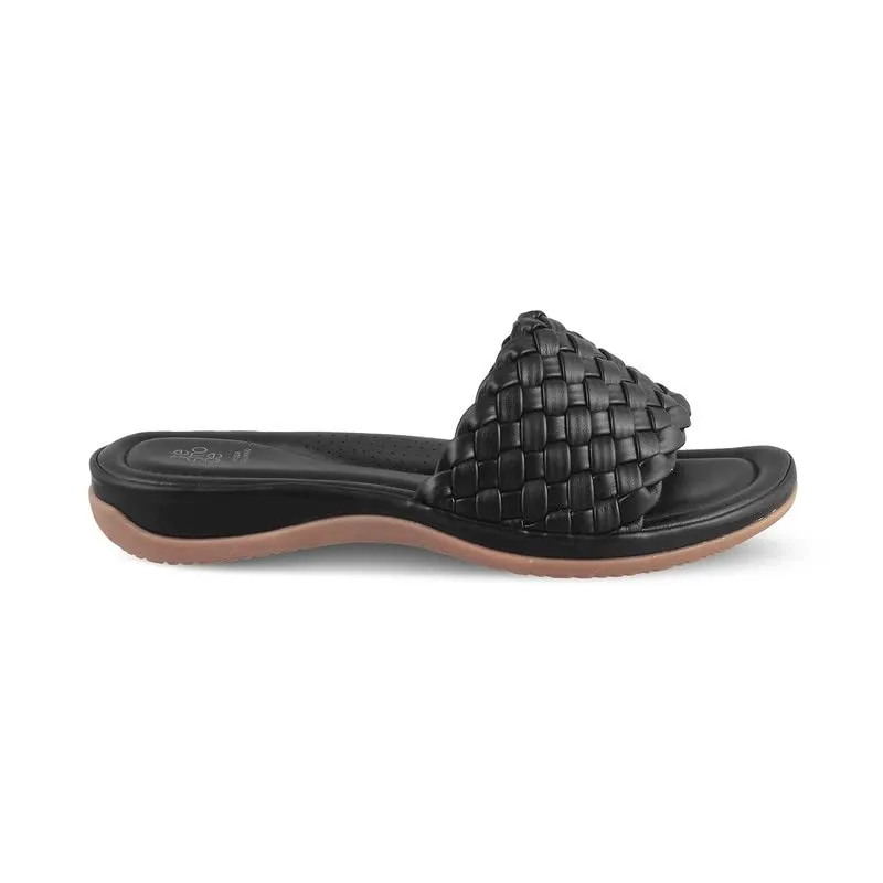 tresmode 231-NAPOLI BLACK SMART CASUAL FLATS EU/36 UK/3