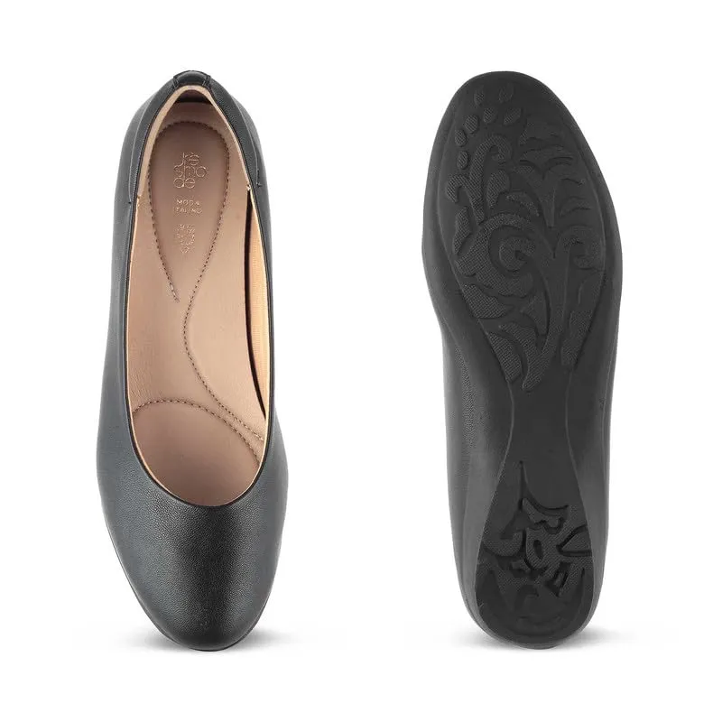 tresmode 239-CHARLOT BLACK WOMEN FLAT BALLERINA EU/40 UK/7