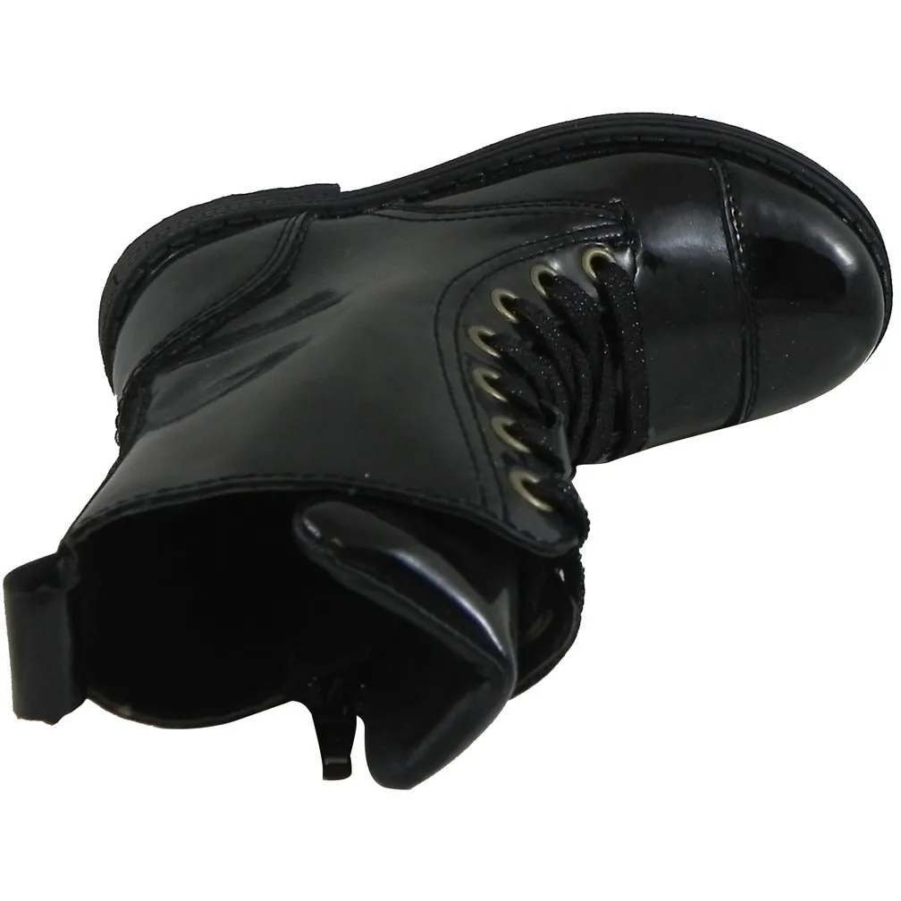 Umi Girl's Black Stomp Zipper Boots