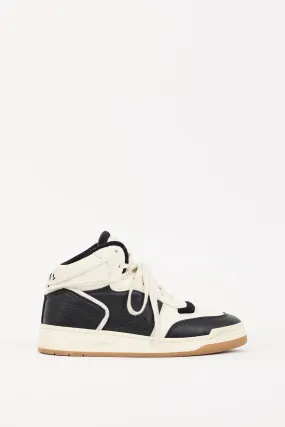 White & Black Leather SL/80 High Top Sneaker