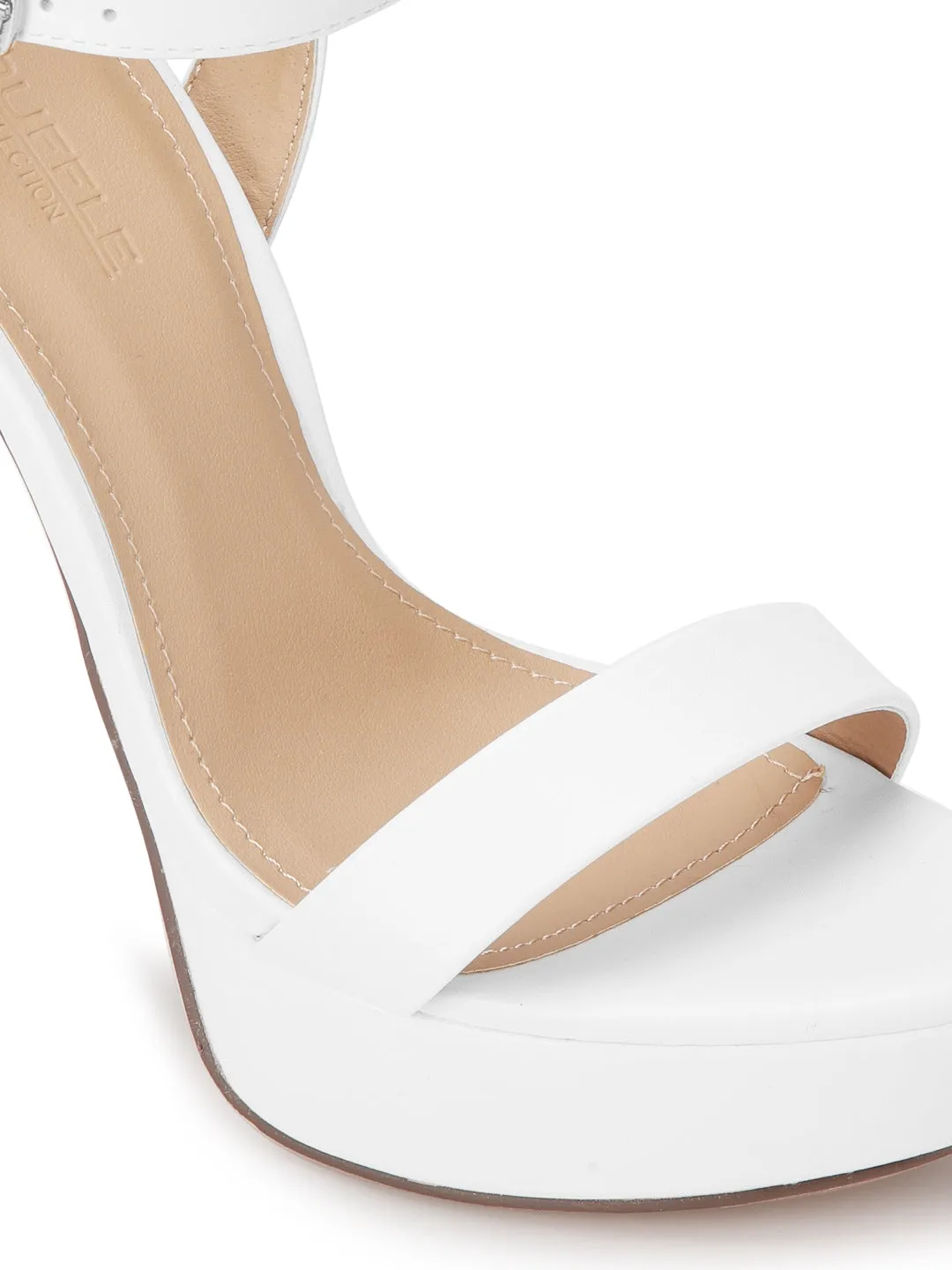 White PU High Platform Stiletto