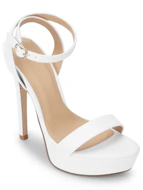 White PU High Platform Stiletto